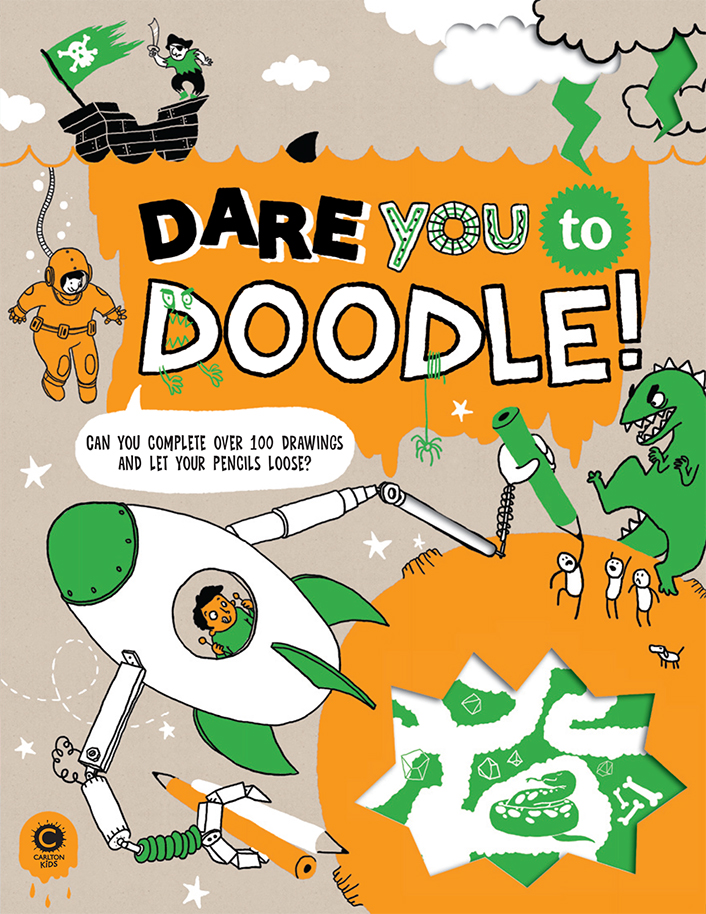The front cover of a book titled Dare You to Doodle